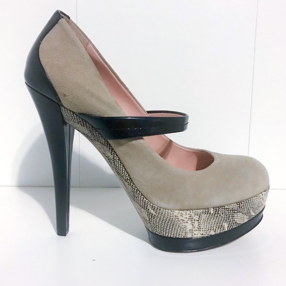 Cheetah – Taupe Grey Platform Heels